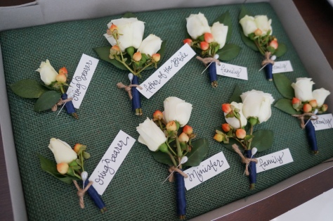 Boutonnieres with tags